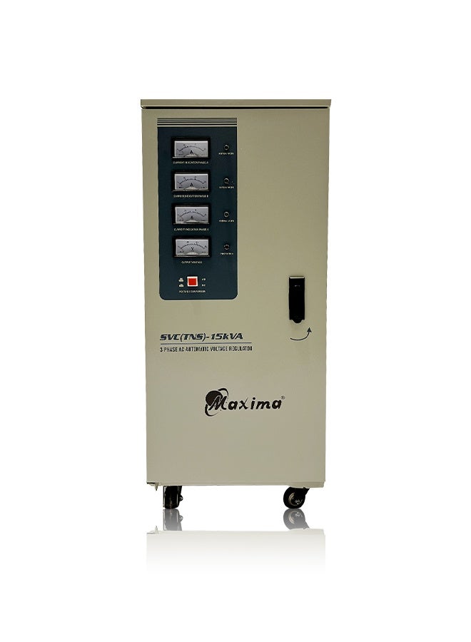 Maxima 15000W 3-Phase Voltage Stabilizer – 15KVA High-Precision Automatic Voltage Regulator for Industrial & Commercial Use | Overcurrent Protection & Energy Efficient. - Image 1